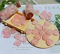 20 PCS Rose Quartz Heart Crystal Natural Polished