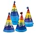 Rainbow Paper Cone Party Hats for Birthday's (12 Pack)