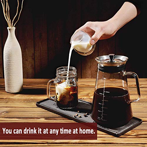 Aquach Airtight Cold Brew Iced Coffee Maker 34oz/1L, BPAFree, Thick