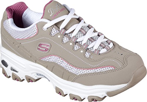 Skechers Sport Women's D'lites Lifesaver Fashion Sneaker, Taupe Life Saver, 8.5 M US