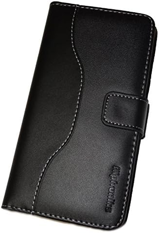 Samsung Galaxy S6 Edge Real Leather Case - Fliptroniks Galaxy S6 Edge Black Genuine Leather Case