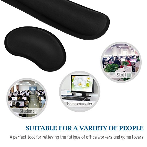 Timedmall Keyboard Wrist Rest Pad and Mouse Wrist Rest Support Mouse Pad for Computer and Laptop Mac Durable Comfortable Lightweight Non Slip Pad For Easy Typing Pain Relief Office Home Use