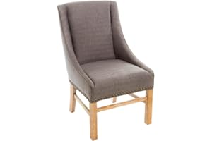 Upholstered Dining Chairs - Modern Fabric Dining Room Chairs 400 lbs Capacity with Tufted Back & Walnut Tapered Legs, Sloped 