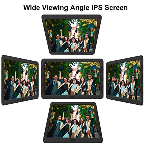 Digital Picture Frame 1920x1080 IPS Screen Include 32GB SD Card 16:9 1080P Video Frame, Photo Auto Rotate, Image Preview, Auto Turn On/Off, Auto Play, Background Music, Calendar, Clock(8 Inch Black) - Thumbnail 3
