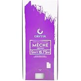 Colortrak Reusable Hair Coloring Meche Sheets, 5" x 16", 100 Per Pack | Transparent Pre-Cut Foil Alternative Improves Color Saturation, Ideal for Bold Fantasy Hair Color