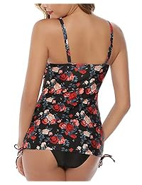 Hawiton Tankini de 2 piezas para dama con parte superior de tirantes con braguitas triangulares, conjunto de bañadores y trajes de baño
