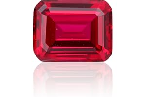 CHINALUSTER Lab-Grown Ruby, Emerald Cut Loose Stone, For Jewelry DIY Making, Earrings, Necklaces, Bracelets, Rings