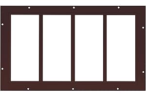 APPLE OUTDOOR SUPPLY Shed Window 10.185" X 23" Transom Flush Mount 4-Lite Brown, Tempered Glass, for Sheds, Playhouses, and Chicken Coops 1 PK (TRAN1023BR-BX1)