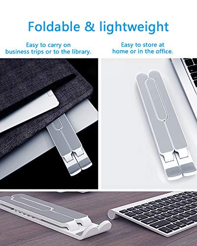 aifulo Laptop Stand, Portable Laptop Holder Riser Computer Stand, Adjustable Foldable Ventilated Desktop Notebook Stand Mount Compatible with Laptop, Phone, Tablet, Kindle, Books