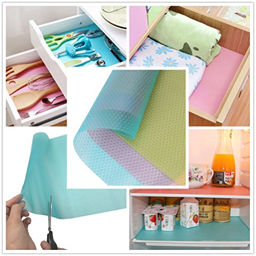 Sulimy Refrigerator Pad 6PCS Shelf Liners Can Be Cut Refrigerator Mats