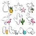 10 PCS Tropical Cookie Cutters Stainless Steel, Hawaiian Cutter Molds for Biscuit, Fondant, Fruit, Bread - Cactus, Llama, Flamingo, Palm Tree, Pineapple, Starfish, Sea Shell
