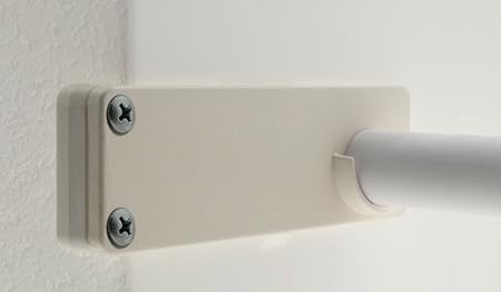 Wall Mounted Bathroom Shower Curtain Rod Holder Brackets Installed