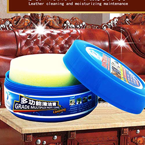 Chercherr Anhydrous Cleaner, Multifunctional Leather Refurbishing Cleaning Repair Tool Cream For Glass Leather Furniture Metal Floor Decoration（330g） (Blue) - Thumbnail 2