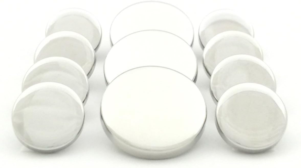 ELITE BUTTONS Brand (POLISHED SILVER TABLETOP) [11-BUTTON, SINGLE BREASTED SET] DIE-CAST METAL BLAZER BUTTONS (5/8" (16mm) & 7/8" (22mm) Metal Clothing Buttons [EXCLUSIVELY FROM ELITEBUTTONS.COM]