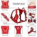 TIANYAO Large Red Dog Harness No Pull Reflective Oxford Material Soft Pet Vest Adjustable for Large Dogs Easy Control HarnessWith Dog Collar (L, Red)