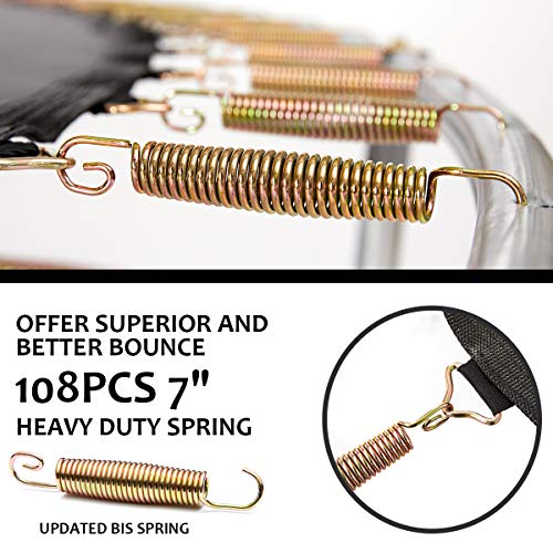 AMGYM 15 FT Trampoline Safety Enclosure Net Combo Bounce Jump for Kids Outdoor with Spring Pad