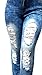 SLS WOMENS PLUS SIZE Stretch Distressed Ripped BLUE SKINNY DENIM JEANS PANTS