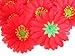 (12) BIG Silk Red Gerbera Daisy Flower Heads , Gerber Daisies - 3.5