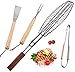 ROMANTICIST Non Stick Extra Large Fish Grill Basket for Grilling Any Fish Up to 16-4pc Heavy Duty Stainless Steel Grill Accessories Set - Grilling Basket Spatula Fork Tongs - Grill Gift for Men