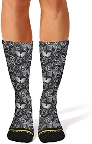 Ouawjdff Print Skull And Brass Knuckles Fashion Women's/mens Sporty Knee High Socks