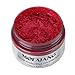 7 Colors Hair Wax HUBEE Natural Dye Hairstyle Matte Unisex One-time Hair Color Wax Molding Paste for Halloween,Party, Cosplay (Red)
