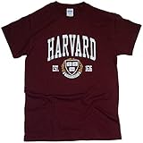 Harvard University Arched Block with Crest Tee Crimson New York Fashion Police S