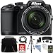 Nikon COOLPIX B500 Black 16MP 40x Optical Zoom Digital Camera 32GB Bundle includes Camera, Bag, 32GB Memory Card, Reader, Wallet, AA Batteries + Charger, HDMI Cable, Tripod, Linen zone Cloth and More