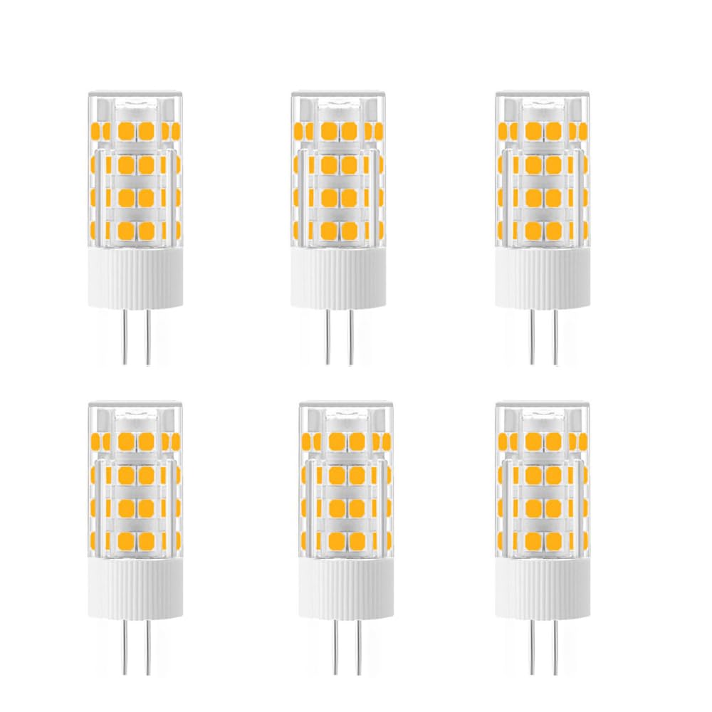 Jiotouhu 6 Pack G4 Led Bulbs 5W Equivalent to 50W, 51 LEDs, 500 Lumens, 360 Degree Beam Angle, AC/DC 12V, Non-Dimmable, 3000K Warm White