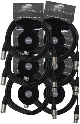 XSPRO XSPDMX3P15 3 Pin DMX Light Cable 15' - 6PAK