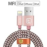 【Apple MFI Certified】Apple iPhone Charger Lightning Cable,TORRAS 3.3Ft Braided Fast Apple iPhone Charging Cable USB Syncing Charging Cord for iPhone 7 6 6s plus,iPad Air Mini,iPod Nano -Rose Gold