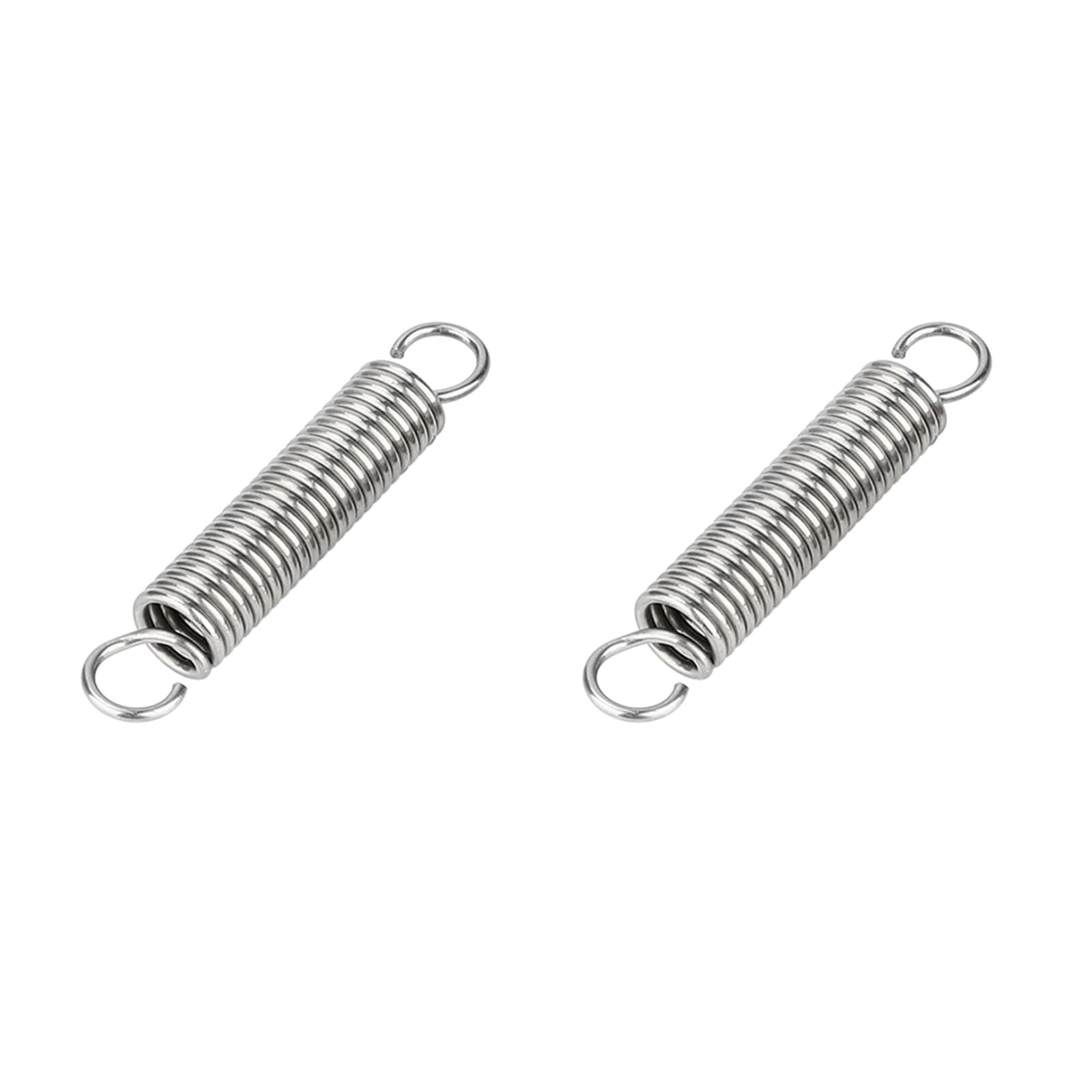 2Pcs Double Hook Tension Spring,Wire Diameter 1.2mm,Diameter 10mm Stainless Steel Dual Hook Tension Spring,80mm Extended Compressed Springs,for Tents,Trampolines,Amusement Facilities