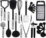 Lux Decor Kitchen Utensils Set, 23 Pieces Nylon and Stainless Steel Kitchen Utensils, Non-Stick and Heat Resistant Cooking Utensils Set, Useful Kitchen Tools and Gadgets
