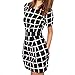 Soly Tech Womens Short Sleeve Casual Plaid Pencil Mini Dress Black S-XL