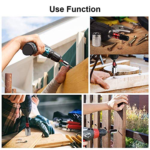 3-Piece Impact Grade Socket Adapter/Extension Set Turns Power Drill Into High Speed Nut Driver,1/4-Inch Hex Shank to Drive for Adapters to Use with Drill Chucks, Sizes 1/4" 3/8" 1/2", Cr-V