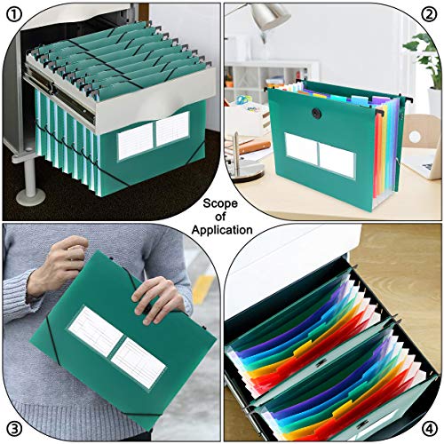 35 Pocket Plastic Hanging File Folders Letter Size,Accordian File
