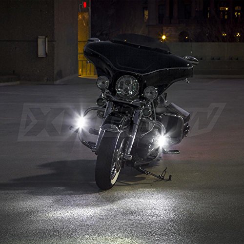 XK-GLOW XK034014-B Black Motorcycle Highway Bar Switchback Driving Light (for Crash Bars Harley Davidson Touring Bikes)