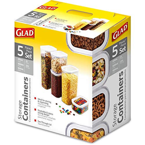 Glad Food Storage Containers Airtight with Lids Stackable Canisters