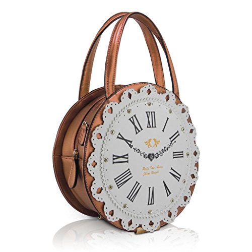 DARLING’S Clock Fashion Design Handbag Shoulder Bag Champagne Bags