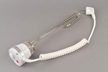 Elektroheizstab Heizstab Heizelement für Wamwasserboiler Warmwasserspeicher mit Thermostat 1500W L-360mm 5/4'