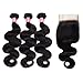 Brazilian Virgin Hair Body Wave 3 bundles With Free Part Closure 100% Unprocessed Human Hair Weave Natural Color(16 18 20+14