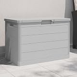 vidaXL Outdoor Cushion Box Grey Polypropylene 160 L 77.5x44.5x53 cm view 2