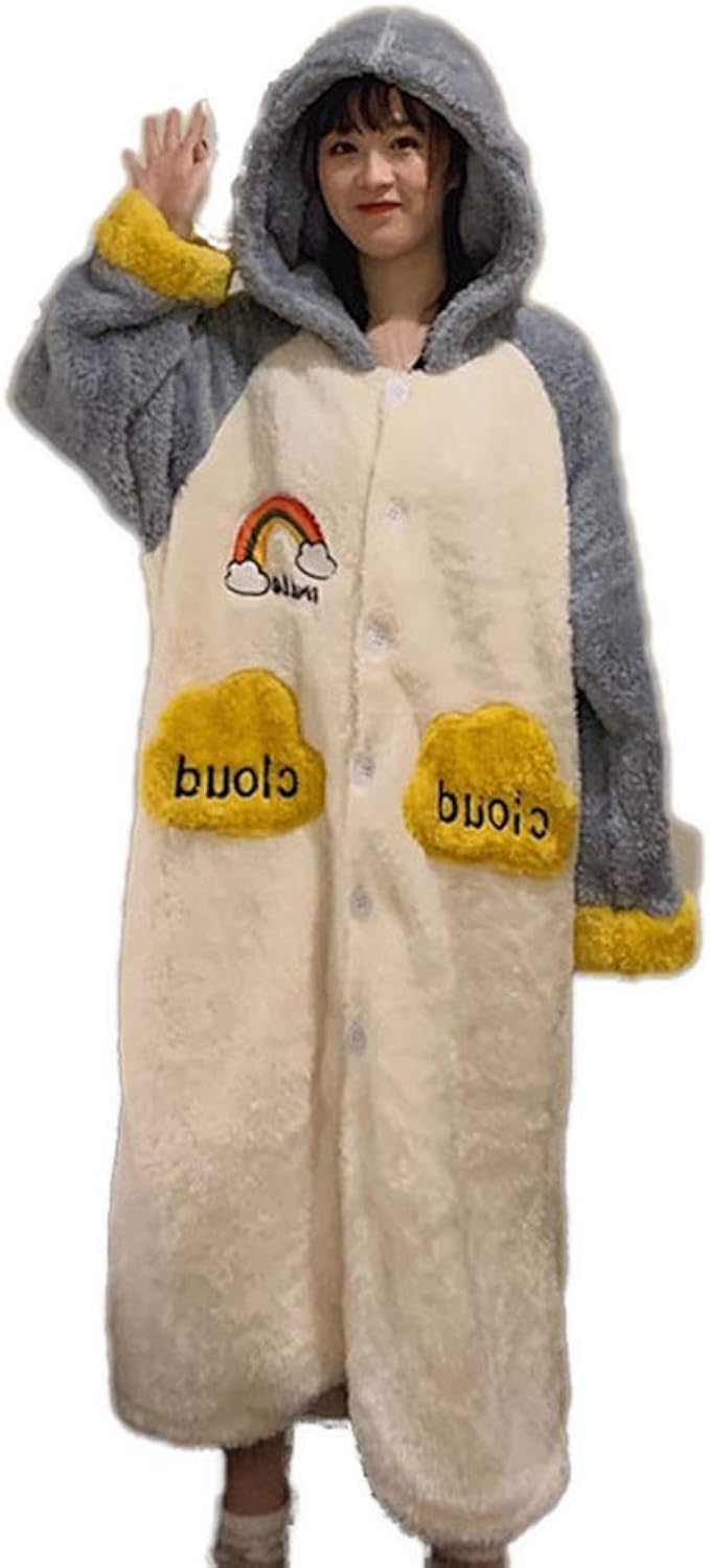 Amazon Co Jp ルームウェア パジャマ もこもこ 長袖 冬 ワンピース 帽子付き グレー かぶりタイプ レディース ゆったり ガールズ ナイトウェア 部屋着 かわいい 寝巻き 軽くてあったかい 楽ちん ルームウェア 裏起毛 ワンピース F 冬 服 ファッション小物