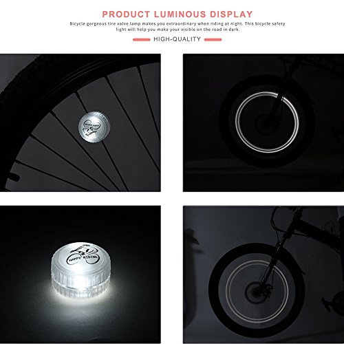 image for Glumes Bike Wheel Lights, LED Waterproof Bicycle Spoke Light 4 LED 3 C