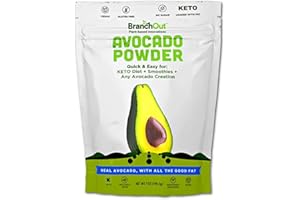 BranchOut Avocado Powder – Hass Avocado Smoothie Powder Mix – 100% Pure Dried Avocado KETO Rich in Good Fats – Vegan Pure Gluten Free KETO Powder - Also Ideal for Baking, 7 oz