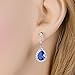 EleQueen 925 Sterling Silver Full Cubic Zirconia Teardrop Bridal Dangle Earrings Blue