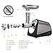 Homgeek Electric Meat Grinder, Meat Machine Sausage Maker, Stainless Steel Meat Mincer Sausage Stuffer, Heavy Duty Food Processing Machine With 3 Cutting Blades and Stuffing Tubes