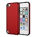MoKo Case Fit iPod Touch 2019 Released iPod Touch 7 / iPod Touch 6 / iPod Touch 5, 2 in 1 Shock Absorbing TPU Bumper Ultra Slim Protective Case with Hard Back Cover - Red