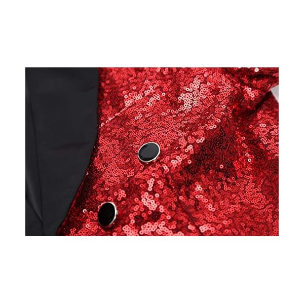 Mens 2 Piece Tuxedo Classic Dress Suit Dinner Red Blazer Jacket Black Pants - Image 4