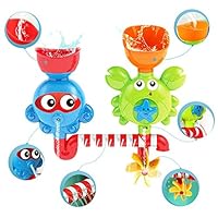 Sytle-Carry Toddler Bath Toys Baby Toys - Waterfall Water Station with Stackable Cups Bathtub Toy Set
