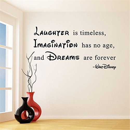 byjzmg Vinyl Art Room Mural Posters Laughter is timeless Imagination has no age and Dreams are forever